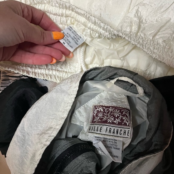 Vintage windbreaker set leopard print black gray and white retro sport - Picture 6 of 6